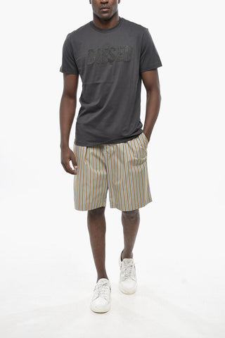 라운드넥 티셔츠 T-DIEGOR-BIG 단색 엠보싱 로고