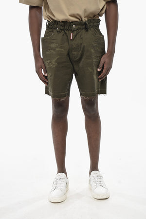 5-Taschen-Shorts aus Baumwolle im Distressed-Look