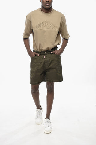 5-Taschen-Shorts aus Baumwolle im Distressed-Look