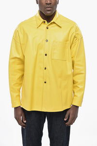 Leather Overshirt with Chest Pocket