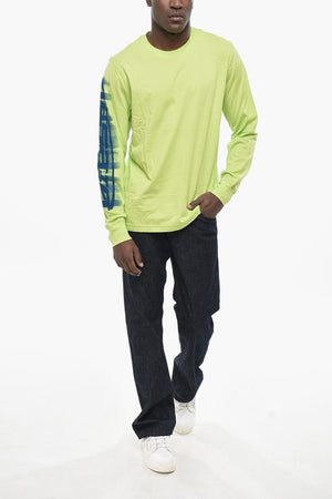 Cotton Long-Sleeve Crewneck T-Shirt T-JUST-LS-SLITS
