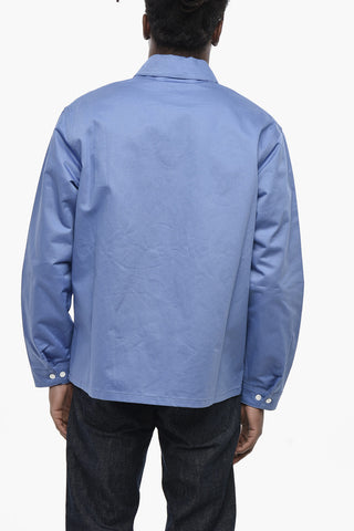 Cotton Gabardine Overshirt with Full Zip