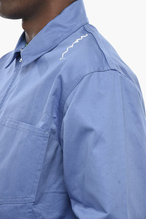 Cotton Gabardine Overshirt with Full Zip