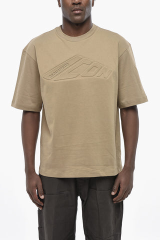 T-Shirt in Cotone ICON con Logo in Rilievo