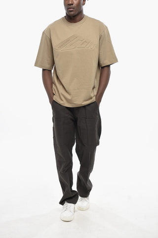 T-Shirt in Cotone ICON con Logo in Rilievo