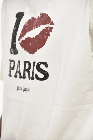 T-Shirt mit Rundhalsausschnitt I LOVE PARIS aus Baumwolle
