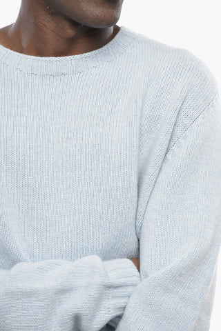 Rundhalspullover CURVED LOGO aus Wollmischung