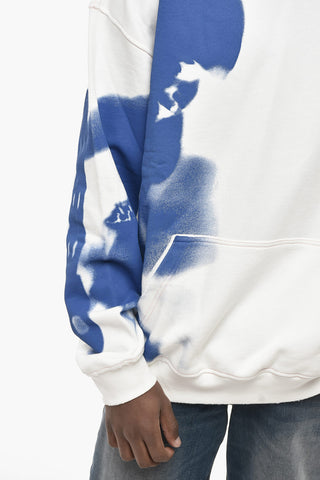 Kapuzensweatshirt aus angerauter Baumwolle S-BOXT-HOOD-N4 mit Farbverlauf-Print