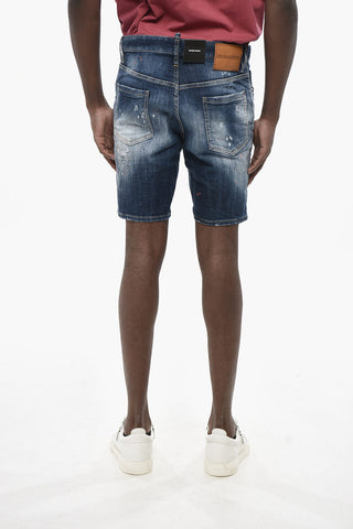 Denim Delavè 숏츠 스플래터 효과