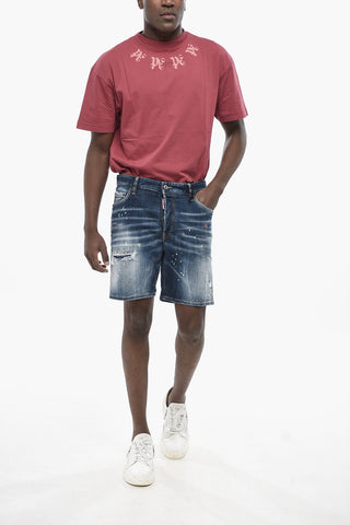 Denim Delavè 숏츠 스플래터 효과