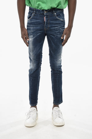 Jeans 5 Tasche Skater Fit con Design Distressed 15cm