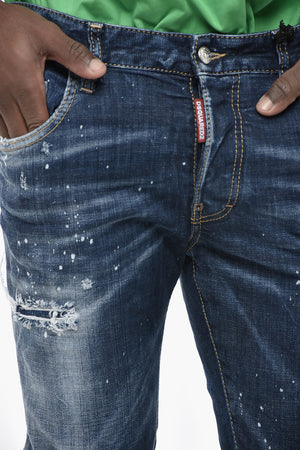 Jeans 5 Tasche Skater Fit con Design Distressed 15cm