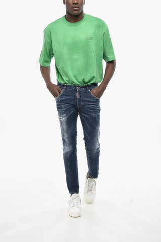 5포켓 스케이터 핏 청바지, 15cm 디스트레스 디자인