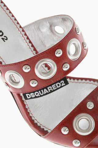 Mules GOTHIC in Pelle con Doppia Fascia e Borchie 10cm