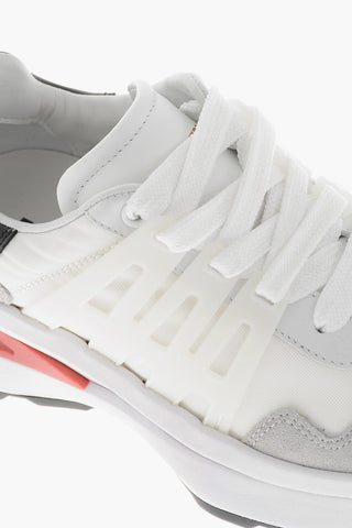 Leather and Nylon Low-Top Sneakers SLASH with Contrast Details