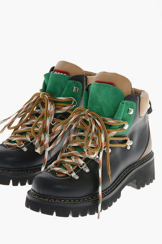 Hiking-Stiefeletten aus Leder und Veloursleder mit Logopatch