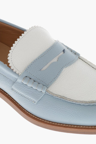 투톤 해머드 가죽 페니로퍼