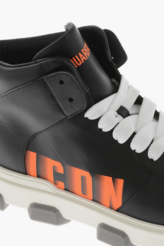 ICON Sneakers Alte BASKET in Pelle con Stampa Sfumata