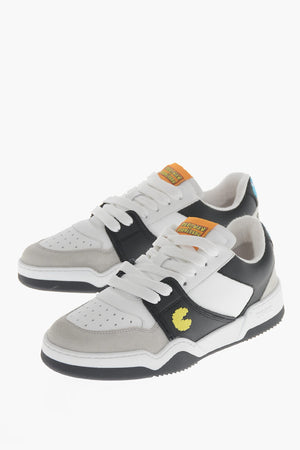 PAC-MAN 로우 가죽 스니커즈 대비 자수