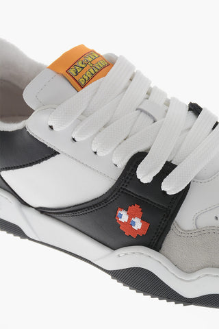 PAC-MAN 로우 가죽 스니커즈 대비 자수