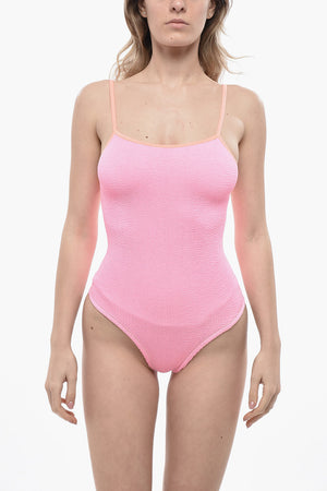 Ruched One-Piece Swimsuit with Open Back