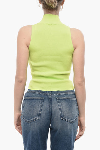 Geripptes Stehkragen-Top M-ONERVAX mit Cut-Out-Detail