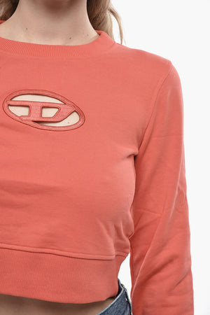 ESSENTIALS Felpa Girocollo F-SLIMMY-OD Cropped Fit con Dettaglio Cut-Out