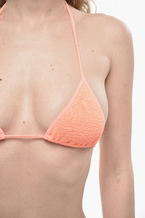 Dreieck-Bikini mit Wave-Muster und hohem Bund