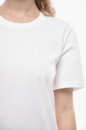 오가닉 코튼 라운드넥 티셔츠 자수 모노그램