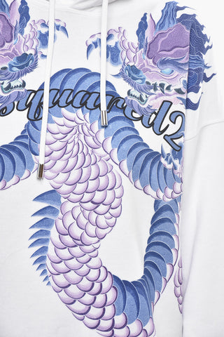 Felpa Hoodie RELAXED FIT in Cotone Garzato Stampata