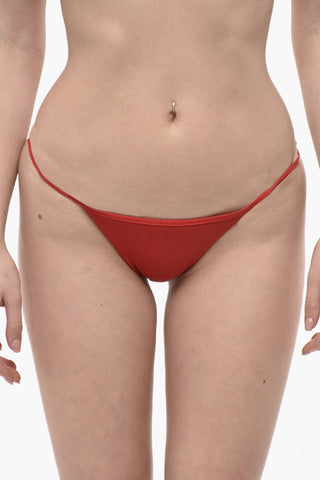 Solid-Color Bikini Briefs With Printed Logo