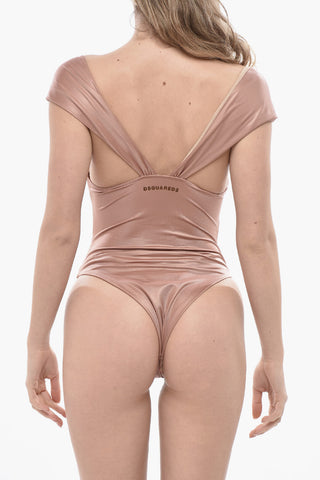 Costume da Bagno Intero Cut Out con Dettagli Dorati