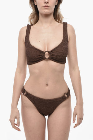 Bikini mit Raffungen in Uni