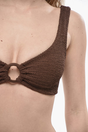 Bikini mit Raffungen in Uni