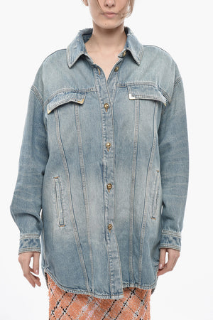Denim Shirt Dress WASHED with Welt Pockets