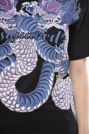 Rundhals-T-Shirt EASY FIT aus Baumwoll-Jersey mit japanischem Print