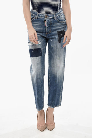 레귤러 핏 청바지 BOSTON 페인트 효과 20cm