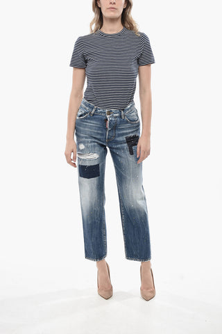 레귤러 핏 청바지 BOSTON 페인트 효과 20cm