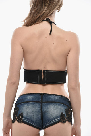 Cotton Bustier Top with Exposed Seams