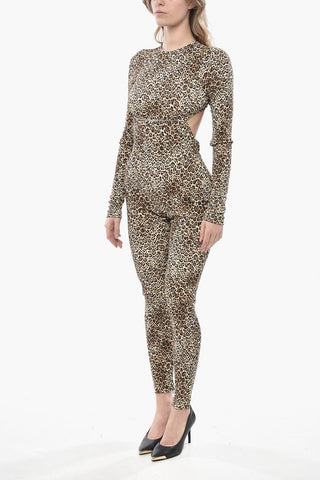 Animal-Print Jumpsuit with Cut-Out Detail
