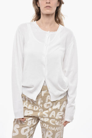 Rundhals-Cardigan DEJA VU aus leichter Baumwolle, einfarbig