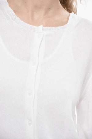 Rundhals-Cardigan DEJA VU aus leichter Baumwolle, einfarbig