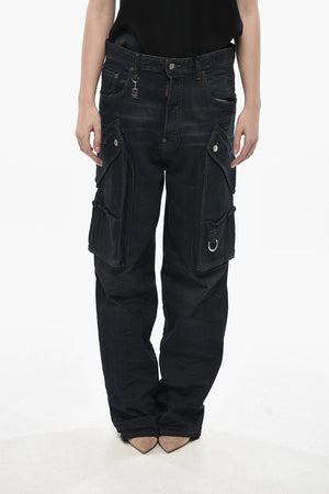 스트레치 데님 카고 청바지 EROS 메탈 디테일 23cm