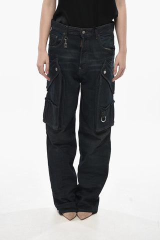 Jeans Cargo EROS in Denim Stretch con Dettaglio in Metallo 23cm