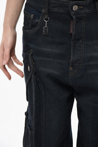 Jeans Cargo EROS in Denim Stretch con Dettaglio in Metallo 23cm