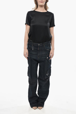 Jeans Cargo EROS in Denim Stretch con Dettaglio in Metallo 23cm