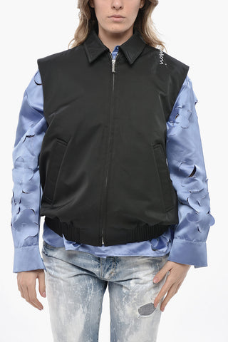 Ärmellose wasserdichte Jacke mit Frontreißverschluss