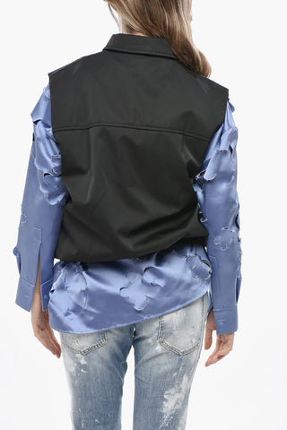 Ärmellose wasserdichte Jacke mit Frontreißverschluss