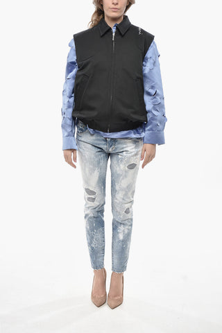 Ärmellose wasserdichte Jacke mit Frontreißverschluss