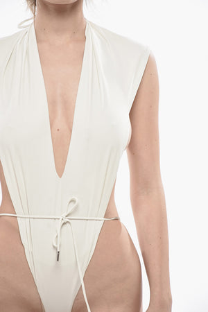 Einteiliger Badeanzug Mit V-Ausschnitt Und Offenem Rücken